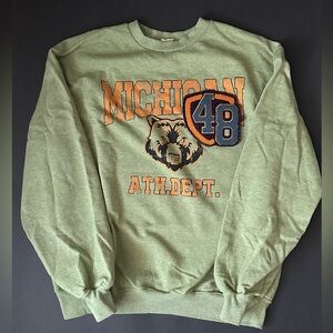 Urban Outfitters Michigan Graphic Green Sweater